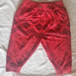 Red Capri joggers